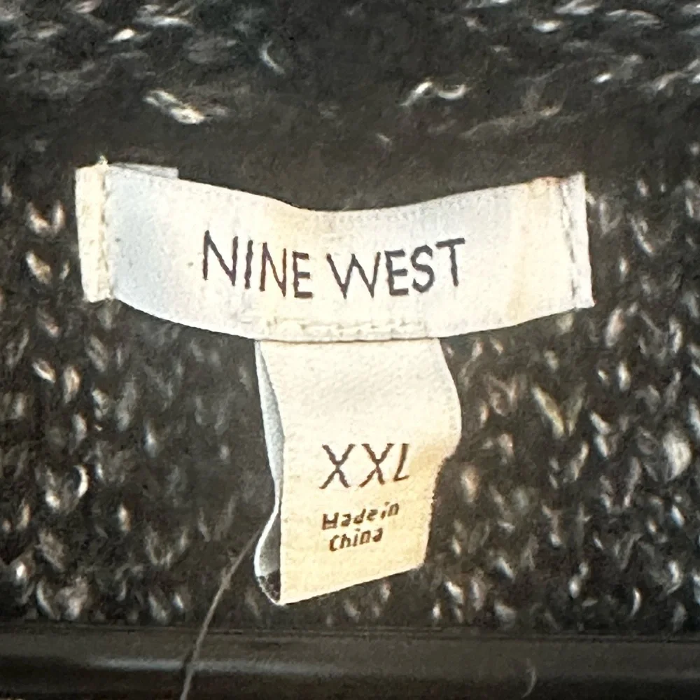 NEW Nine West Chevron Long Line Open Front Midi Cardigan, Size XXL